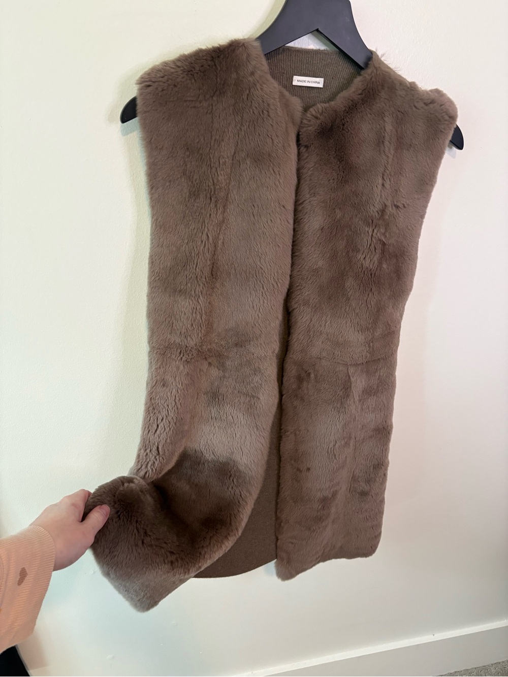 Luxury Taupe Genuine Cashmere & Fur Vest